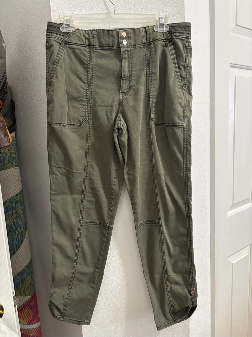 White House Black Market Olive Ankle Utility Pants